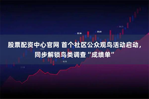 股票配资中心官网 首个社区公众观鸟活动启动，同步解锁鸟类调查“成绩单”